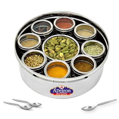 steel spice box set|Kitchen Steel Dabba .